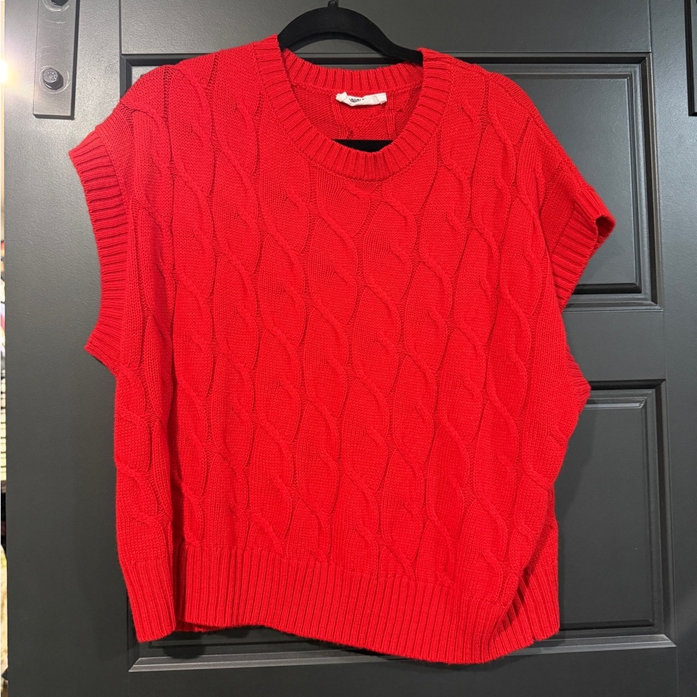 Red Cable Knit Sweater